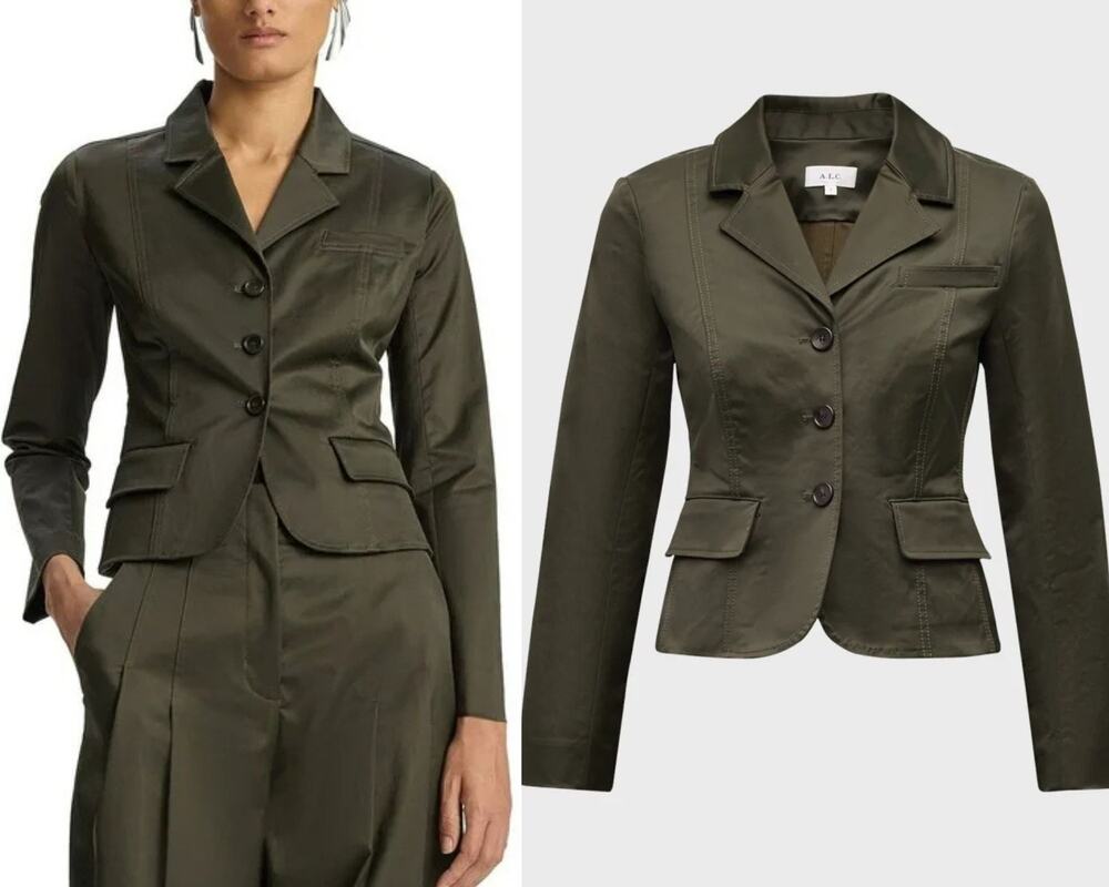 A.L.C. Fallon Green Crop Blazer Jacket Sz 0